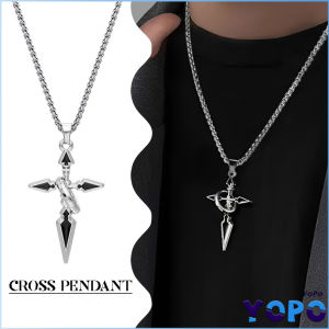 YoPo Fashion Cross Pendant Necklace Mens and Womens Hip Hop Style Men Women Gift Jewelry Accessories