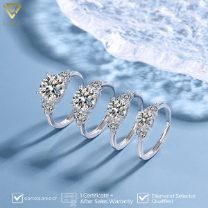 LORE Jewellery - Cincin Moissanite Lapis Emas 18K - Eden Flower Moissanite Ring 0.5 1.0 2.0 3.0 Carat [GRA Certificated and Sales Warranty]