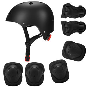 [Free Gift ] CONFINITY Kid Safety Protection Gear Bike Kids 7 in 1 Helmet and Pads Set Adjustable Kids Knee Pads Elbow Pads Wrist Guards for Scooter Skateboard Roller Skating Cycling