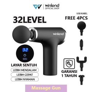 Winland Massage Gun Fasia Gun Relaksasi Otot Pijat Dewasa Mainan Alat Fitness Rumah Alat Getar Elektrik layar elektronik (32 level mode)(Garansi 1 tahun/COD)✔️ Ready Stock