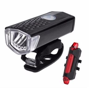 Bộ đèn xe đạp - đèn LED chiếu sáng phía trước và phía sau xe đạp dùng pin sạc