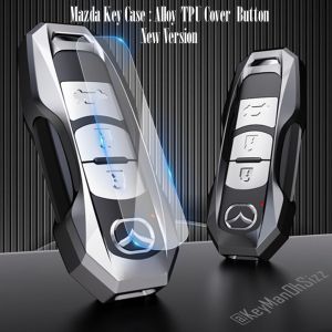 เคสกุญแจรีโมทรถยนต์ MAZDA Smart Sport Style Key Case LED Key Chain พร้อมแผ่น TPU ใส กันรอยปุ่ม แข็งแรง ทนทาน เงางาม (Metal Zinc Alloy)