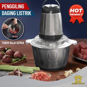 Brightcrown Blender Chopper Stainless 2L Penggiling Bumbu Daging Sayur / Food Processor