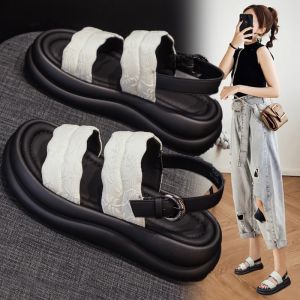 Platform Sandals Womens Summer Wear A National Style Strap with A Skirt Comfortable Athleisure Sandals