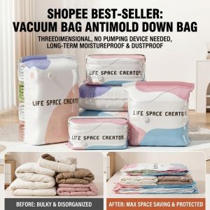 ✨ Vacuum Bag for Quilts/Storage Bag for Clothes/Thickened 3D No-Pump/Space Saving/Waterproof/Dust-proof/Clothing Organizer/Compression Bag