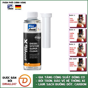 Phụ gia vệ sinh hệ thống dầu diesel toàn diện Bluechem 33397E 350ml - Làm Sạch Kim Phun & Đường Ống Tối Ưu Động Cơ