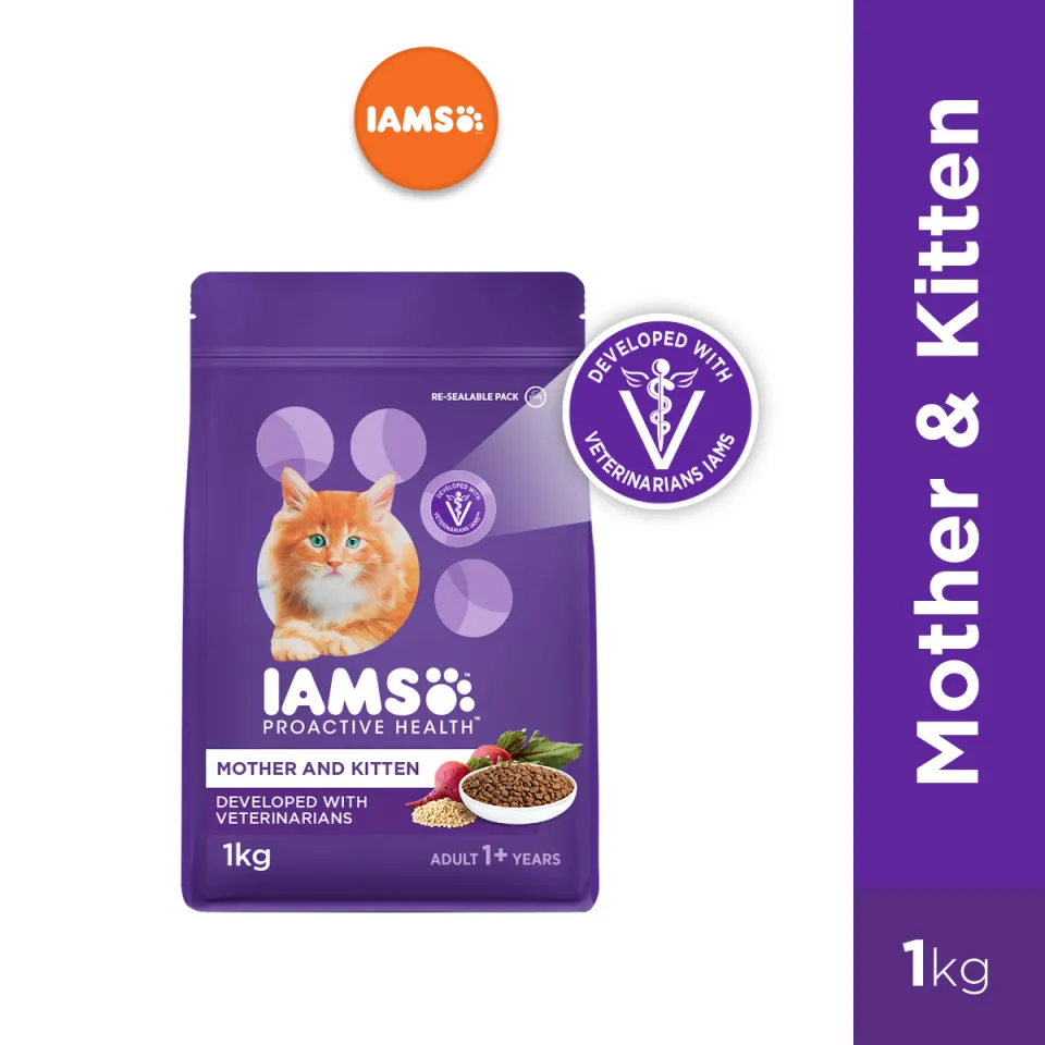 IAMS Proactive Health Premium Cat Food Dry For Mother and Kitten In Chicken  Flavor 1kg