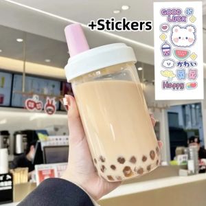 Pearl milk tea straw cup Portable straw cup Large capacity Water BottleTumbler Drink straw cup