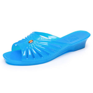 [Free Shipping] White Slippers For Women Elderly And Grandmothers Summer Indoor Flat Non-Slip Rhinestone Retro Crystal Slide Sandals