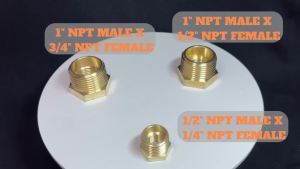 2pcs 1" NPT Male x 3/4" NPT Female Brass Reducer Hex Bushing Brass Threaded Fitting Adapter by CX WONDERLAND