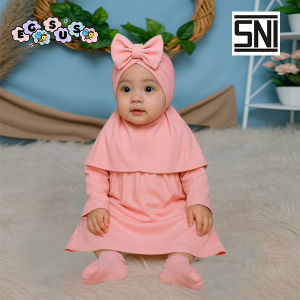 (EGSUS) Gamis Hijab Turban Bayi Pakaian Setelan Baju Anak perempuan Bayi & Balita (0-2 Tahun) Millo