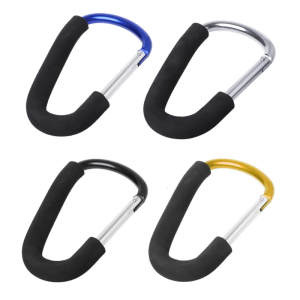 Baby Carriage Hanger Stroller Handle Big Sponge Carabiner Shopping Bag Clip Hook