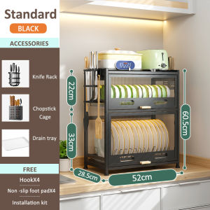 SimpleJoy Dish Rack with Cover and Drainer Rack Cabinet With Cover Kitchen Plate Storage Organizer