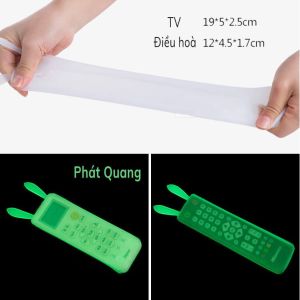 Bọc Điều Khiển TV Remote Điều Hoà Silicone Tai Thỏ Dạ Quang Phát Sáng Chống Thấm Nước Bụi Bẩn