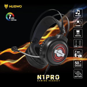 🎮 GAMING NUBWO N1 PRO HEADSET หูฟังคอม หูฟังเกมมิ่ง หูฟังครอบหู ระบบสเตริโอ Stereo 2.1 ไฟ RGB วิ่งสลับสี 001