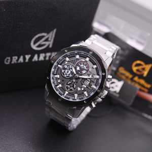 COD✅PROMO ORIGINAL Fashion WATCH Premium TERLARIS Jam Tangan Kasual ANALOG Mewah GRAY ARTHUR New Series PRIA Terbaru GA2241M Tali RANTAI ALL STAINLESS STEEL Diameter : 48 cm TANGGAL AKTIF✅CHRONO VARIASI (OFF) Free BOX Dan BATERAI Cadangan  TAHAN AIR 100M