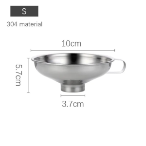 【Stainless Steel】Canning Funnel Wide Mouth Hopper with Filter Jam Leak-Proof Filler Pickling Kitchen Tool