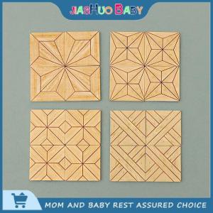 JiaShuo Baby Toy 5ชิ้น เซ็ตจิ๋วตุ๊กตาพื้นสติกเกอร์กระเบื้องวอลล์เปเปอร์ตุ๊กตาโมเดลห้องครัวห้องน้ำ DIY ตกแต่ง