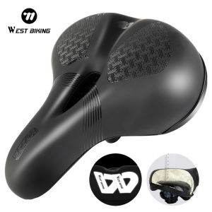 West Biking Yên Xe Đạp Lớn Phản Quang MTB Mềm Thoải Mái Yên Chất Liệu Da PU Chống Trượt Xốp Chống Sốc Yên Xe Đạp Phần Phụ Kiện Xe Đạp