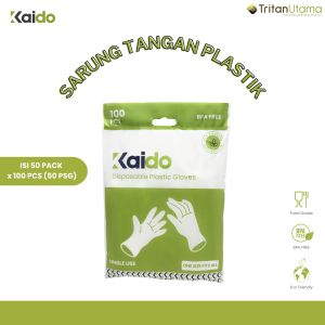 Sarung Tangan Plastik Food Grade 100 Pcs Disposable Hand Gloves KAIDO