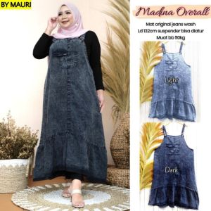 Overall Jumbo Jeans 4XL & Jumpsuit Jeans Wanita Madina: Baju Kodok Polos Terbaru