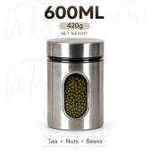 Airtight Food Storage Container - Large Stainless Steel Glass interior Storage & Organization Set for Coffee Flour Pasta Rice Spices Herbs