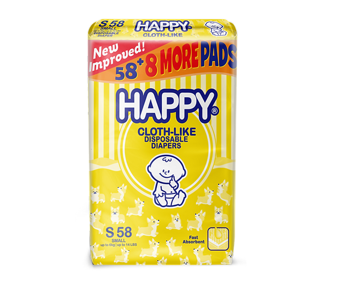 HAPPY BABY JUMBO PACK DIAPER SMALL x58+8pcs Lazada PH