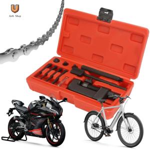 13 pcs Chain Cutter and Riveter Kit Motorcycle Chain Rivet Tool Chain Repair Tool Set for Cam and 35 To 630 Chains [Ueb Shop]