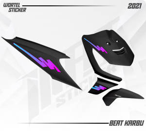 Striping Beat Karbu - Stiker Transparan Beat Karbu Retro Vol 2 (Sudah Terpotong)