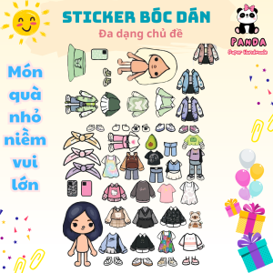 (34B)Bộ Avatar Sticker đồ chơi bóc dán đồ chơi giấy kết hợp sách tương tác