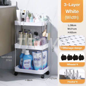 Trove 3/4/5 Layer Trolley Cart Rack Bathroom Shelves Rolling Trolley Crevice Moving Rack Kitchen Organizer Storage Rack