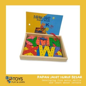 Mainan Edukasi / Edukatif Anak - Papan Jahit Huruf Alphabet Sewing Abjad ABC Ronce Ronche