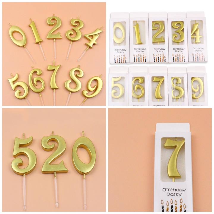 METALLIC NUMBER CANDLE GOLD CANDLE GOLD NUMBER CANDLE BIRTHDAY CANDLE