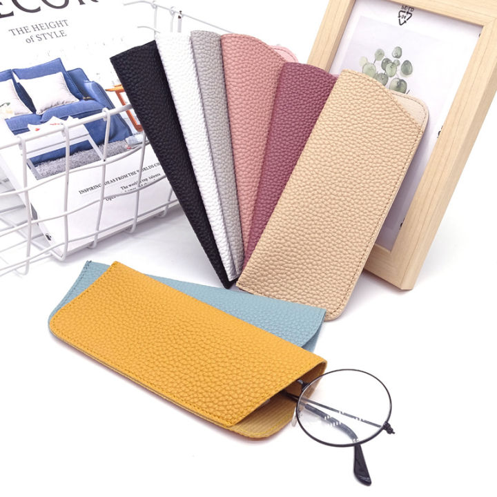 Soft Glasses Cases 7x3 Inch, 6pcs Leather Eyeglasses Case Portable