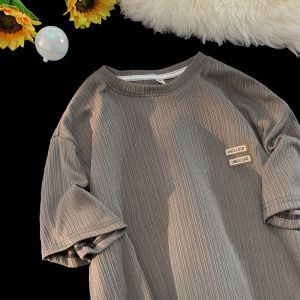 JOHN Summer T-shirt Plus Size Thin Ice Silk Short sleeve T-shirt Mens Round Neck Sports Trendy Brand Casual Youth T-shirt