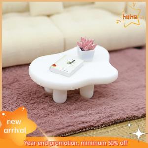 huhe บ้านตุ๊กตาจำลอง1 12โต๊ะน้ำชาขนาดเล็กเมฆจำลองบ้านตุ๊กตาห้องนั่งเล่นเฟอร์นิเจอร์ตกแต่งฉากการก่อสร้างขนาดเล็ก