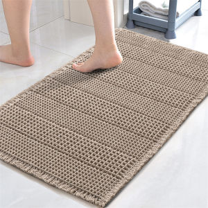 1PC Anti Slip Bathmat Solid Color Bathroom Toilet Water-absorbing Floor Towel Rug Plaid Shower Foot Mat washable Bath Feet Pad2026