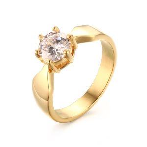 Vnox thời trang lấp lánh Zircon lập phương engagement Nhẫn Nữ thép không gỉ nhẫn đám cưới ngón tay quà tặng đồ trang sức