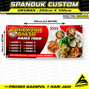 JASA CETAK SPANDUK CUSTOM MIE AYAM BAKSO BANNER BASO URAT CINCANG BASOJELETOT BASOLAVA BASRENG BASOGORENG BAKSOGORENG TAHUBASO BASOTAHU TAHUBAKSO BAKSOTAHU ES CAMPUR PERCETAKAN STIKERASIA