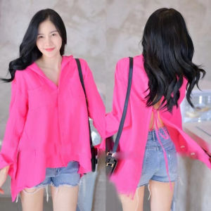 เบา สไตล์ ผู้หญิงเสื้อบาง เสื้อคลุมคาร์ดิแกนกันแดด โชว์เอวสาว เก๋ไก๋และเซ็กซี่