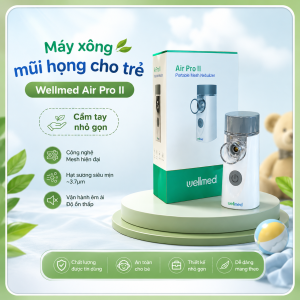 Máy Xông Khí Dung Xông Mũi Họng Không Dây Cao Cấp Wellmed Air Pro II Có Thể Sạc | Bảo Hành 1 Năm