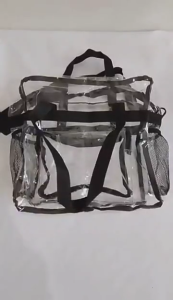 Women Transparent Shoulder Bag Large Capacity Travel Messenger Handbag PVC Ladies Tote Bag with Adjustable Strap Bag