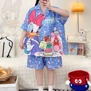 Perfect 386 ชุดนอนรอบอก 52 สะโพก 46 งานผ้าไหมอิตาลี พิมพ์ลายการ์ตูนน่ารักๆ ใส่สบายไม่ร้อน (สินค้าพร้อมส่ง)