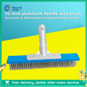 Swimming pool brush - 10-inch aluminum handle stainless steel wire brush sink cleaning brush