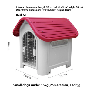 Dog House Outdoor Plastic Stray Cats Dogs House Durable Water Resistant Pet House with Adjustable Skylight and Elevated Base Pet House With Air Vents And Door