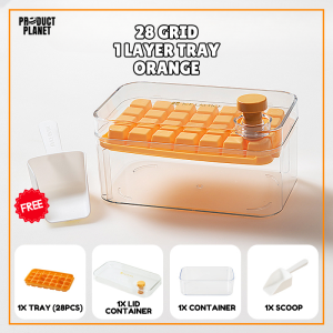 NEW ICE Cube Maker Mould ICE Cube Tray with Cover Silicone Ice Cube Mould Silikon Dulang Ais Dengan Penutup 一键脱模冰块摸具