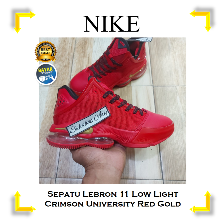Sepatu Lebron 11 Low Light Crimson University Red Gold Man