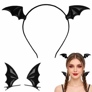 LANDIS Gothic Halloween Bat Hair Clip Fashion Creative Bat Wings Headband Cosplay Headwear Lightweight Dragon Devil Hair Clips Pins Halloween Party