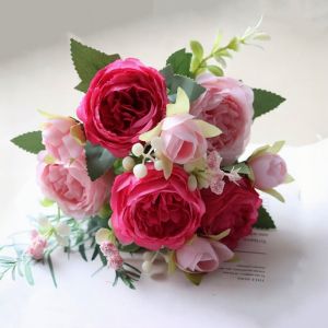 LITTLEX 5 Đầu Bông Hoa Hạnh Phúc Thực Sự Mini 7 màu sắc Hoa Ngày Valentine Chất lượng cao Quà tặng ảnh  Hoa hồng giả tự nhiên Đồ trang trí nhà cửa