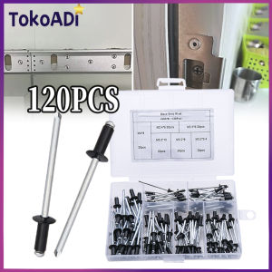 120pcs Paku Rivet Aluminium Ukuran M2.4/M3.2/M4 Multi penggunaan Blind Rivet